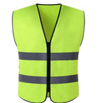 10 Pieces Two Horizontal Fluorescent Yellow Reflective Vest Traffic Protection Reflective Vest Warning Clothing Construction Road Maintenance
