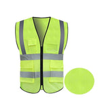6 Pieces Printable Breathable Mesh Multi Pocket Fluorescent Yellow Reflective Vest Traffic Protection Reflective Vest Warning Clothing Construction Road Maintenance