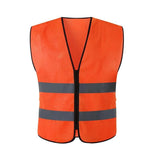 10 Pieces Two Horizontal Breathable Orange Reflective Vest Traffic Protection Reflective Vest Warning Clothing Construction Road Maintenance