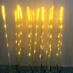 30 Pieces LED Light-emitting Wheat Ear Lamp Rainproof Simulation Rice Outdoor Square Park Lawn Scenery Tourist Attraction Decoration Simulation Golden