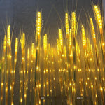 30 Pieces LED Light-emitting Wheat Ear Lamp Rainproof Simulation Rice Outdoor Square Park Lawn Scenery Tourist Attraction Decoration Simulation Golden