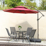Diameter 2.7m Courtyard Garden Roman Umbrella Sunshade Outdoor Balcony Umbrella Iron Double Top Leisure Table And Chair 4 + 1