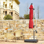 Diameter 2.7m Courtyard Garden Roman Umbrella Sunshade Outdoor Balcony Umbrella Iron Double Top Leisure Table And Chair 4 + 1
