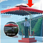 Sentry Box Umbrella Security Guard Station Sentry Sunshade Umbrella Courtyard Umbrella Outdoor Sun Umbrella 2.1x2.1m Wave Edge