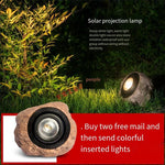 Solar Energy Outdoor Lawn Imitation Stone Waterproof LED Projection Lamp Imitation Stone Spotlight Warm Light White Light