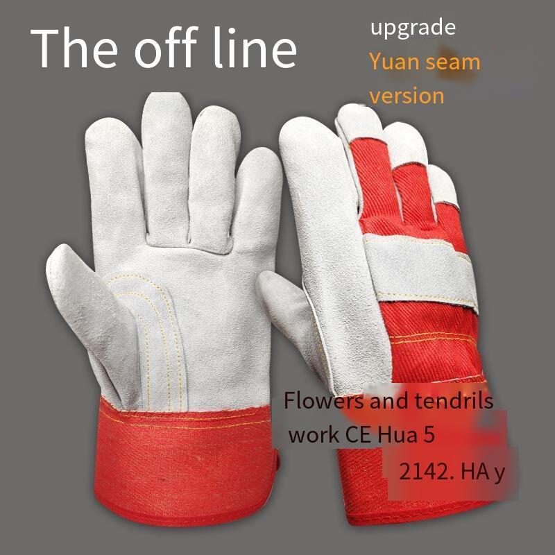 10 Pairs Welder's Special Soft Leather Welding Gloves Anti Scalding And Wear Resistant Pure Cow Leather Heat Insulation And High Temperature Resistant Welding Gloves Short Full Hand Seamless