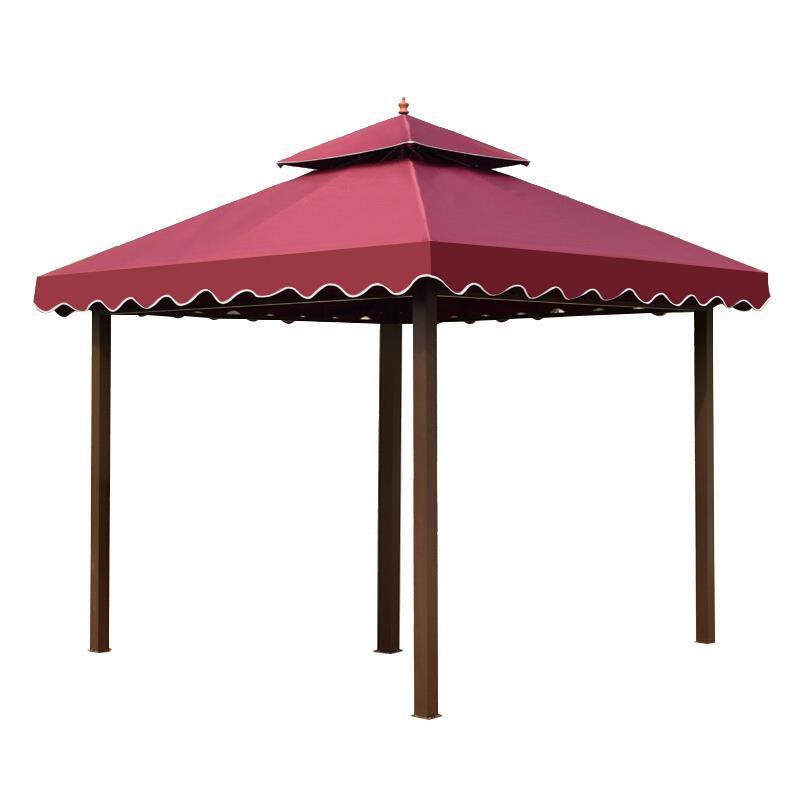 Outdoor Large Sunshade Tent Four Foot Pavilion Villa Courtyard Large Roman Tent Umbrella 3 * 3m + Gauze Curtain + Wai Cloth