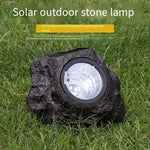 Solar Outdoor Courtyard Lamp Simulation Stone Lamp Waterproof Garden Villa Lawn Landscape Decoration Projection Spotlight - White Light (single)