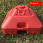 6 Pieces Outdoor Sun Umbrella Base Water Injection Tripod Folding Beach 30 Kg Loading Sand Fork Cross Cast Iron Four Leg Base 20L Water Injection Base (thickened Red)