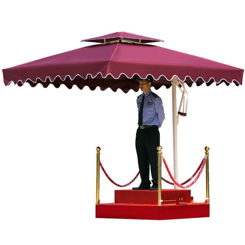 Doorpost Sunshade Umbrella Outdoor Sentry Box Security Guard Station Platform Courtyard Stall Large [image Classic 1] 2.1x2.1m Wave Edge [equipped With 1m Single Layer