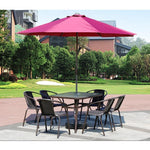 Outdoor Tables And Chairs With Umbrella Combination Open Balcony Courtyard Leisure Rattan Chair Terrace Sunshade Waterproof Rattan 80 Tables + 4 Chairs + Coffee Umbrella