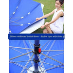 Sun Umbrella Outdoor Sunshade Large Commercial Stall Advertising Printing Custom Folding Round 2m Dark Green + Silver Glue