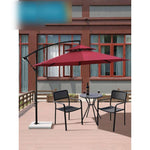 Sun Umbrella Outdoor Villa Garden Stall Sentry Box Protection Folding Large Wine Red Extra Large 3m Hand Push [with Water Injection Base]