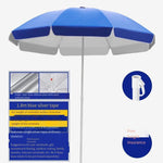 Sun Umbrella Outdoor Sunshade Large Stall Commercial Large Advertising Printing Custom Round Umbrella Thickened 1.8 Silver Glue Blue