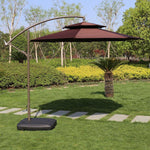 Outdoor Sunshade Courtyard Umbrella Sun Large Stall Sunscreen Anti Ultraviolet Folding Dark Green Double Top With Marble