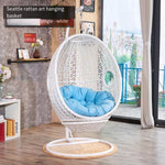 Hanging Basket Rattan Chair Indoor Swing Household Lazy Hammock Adult Orchid Balcony Net Red Bird's Nest Single Rattan Bold Bracket [white]