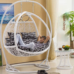 Hanging Chair Indoor Double Swing Hammock Balcony Adult Rocking Leisure Lazy Table And Chair Outdoor Furniture Rocking Chair Nordic Simple Rattan Chair Black And White Thick Rattan [super Space]