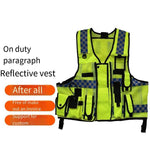 Motorcycle Riding Reflective Vest Safety Protective Clothing Multifunctional Emergency Rescue Reflective Vest Security Vest - Fluorescent Yellow M