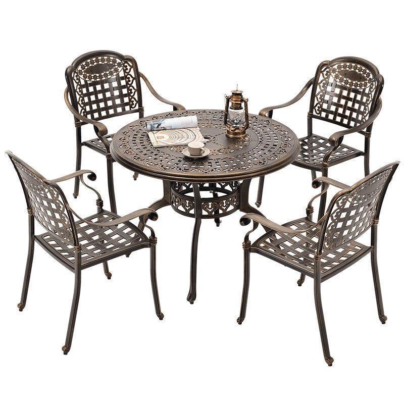 Outdoor Tables And Chairs Courtyard Tables And Chairs Cast Aluminum Furniture Outdoor Balcony Leisure Garden Villa Tables And Chairs Combination