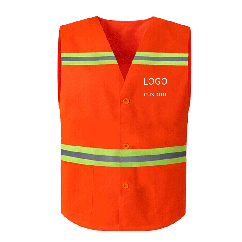 10 Pieces Environmental Sanitation Worker's Safety Vest Reflective Vest Safety Suit Cleaning Suit Construction Vest - Orange