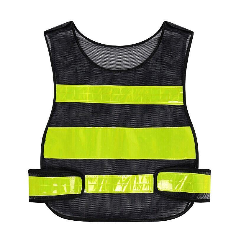 10 PiecesBlack Mesh Reflective Vest Construction Site Safety Suit Traffic Back Traffic Duty Warning Suit Road Administration Vest