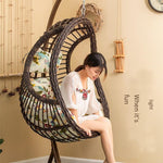 Hanging Chair Hanging Basket Rattan Chair Single Bassinet Chair Bird's Nest Rocking Chair Dormitory Balcony Double Swing Imitation Wood Grain Color