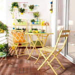 Yellow Folding Table And Chair Portable Three Piece Set Indoor Balcony Household Stool Nordic Leisure Modern Simple Tea Table Combination Outdoor Iron