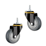5 Inch Lead Screw Activity Dark Gray Polyurethane (PU) Caster Medium Double Ball Bearing Universal Wheel 4 Sets / Set