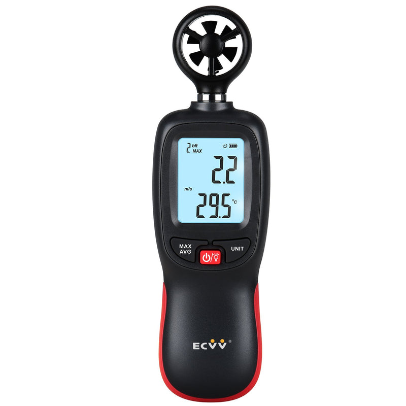 ECVV Handheld Mini Anemometer Digital Wind Speed Measurement Wind Temperature Tester  LCD Display Air Flow Velocity Wind Meter For Measuring Wind Speed, Temperature