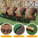 Outdoor Balcony Table And Chair Five Piece Set Combined Rattan Woven Rattan Chair Outdoor Iron Leisure One Table And Four Chairs