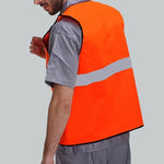10 Pieces Orange Sanitation Vest Reflective Vest Garden Road Construction Work Clothes Construction Road Safety Clothes