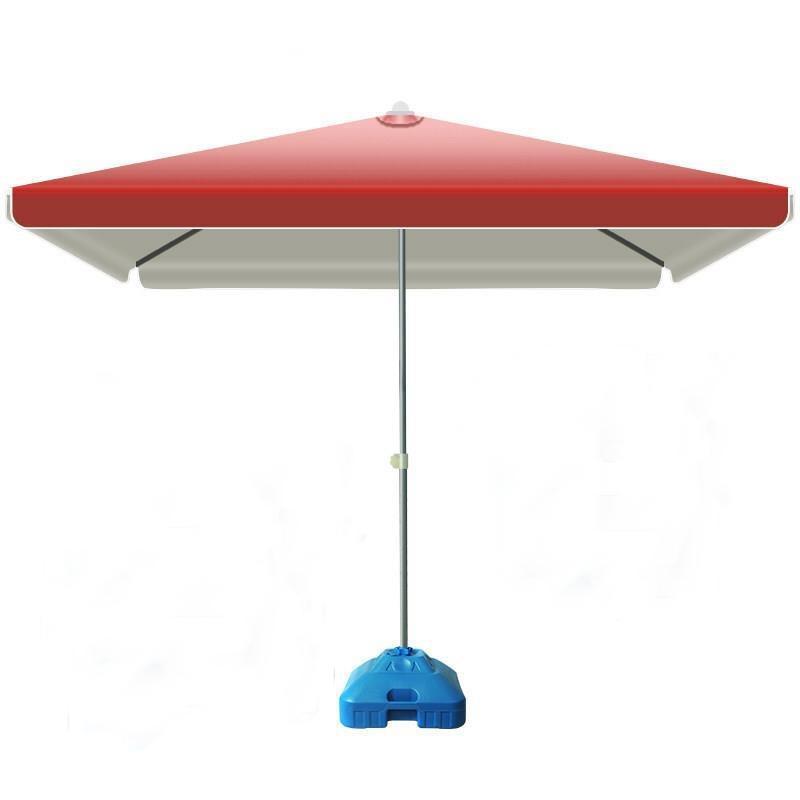 Outdoor Sunshade Sunshade Large Outdoor Stall Square Umbrella Commercial Umbrella Sunscreen Umbrella Red 2.2m * 1.8m With Bottom Seat