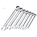 7-Piece Quick Ratchet Wrench Dual Purpose Open Ring Wrench Automatic Wrench Hardware Tool Wrench Set