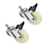 4 Inch Lead Screw Plastic Double Brake Beige Polypropylene (PP) Caster Medium Double Ball Bearing Universal Wheel 4 Sets / Set