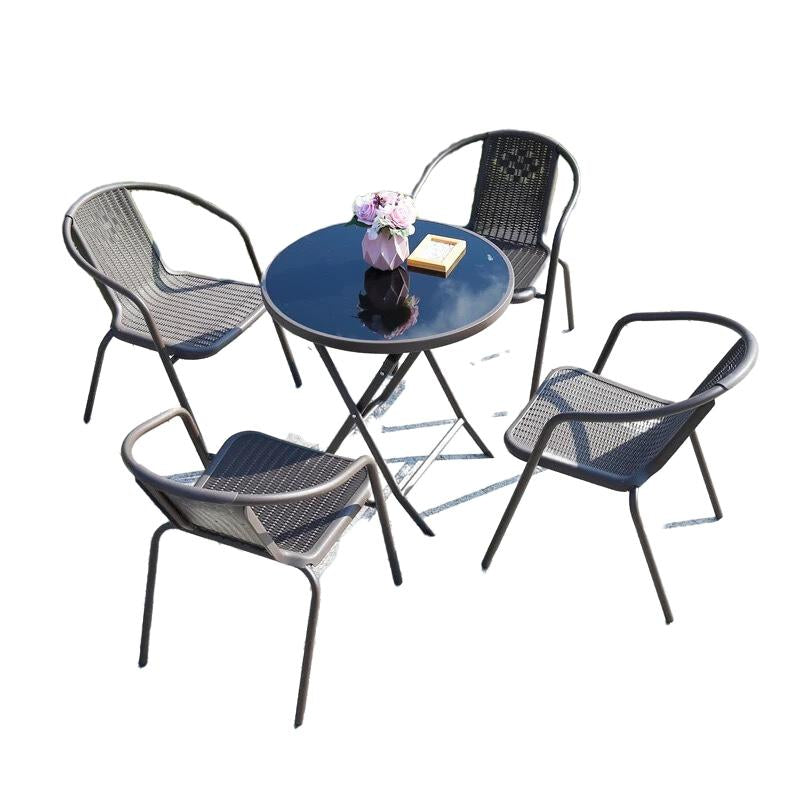 Outdoor Tables And Chairs Courtyard Balcony Combination Rattan Chair Three Piece Set Five Piece Set Outdoor Terrace Leisure Small Tea Tables