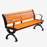 Outdoor Park Chair Bench Leisure Chair Row Chair Square Courtyard Antiseptic Wood Community Scenic Spot Garden Rest Chair 1.2m With Back