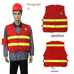 6 Pieces Pure Cotton Environmental Sanitation Electric Riding Safety Reflective Vest Construction Clothing Safety Officer Warning Clothing Red Reflective Warning Clothing