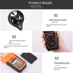 Speed For Anemometer Split Wind Temperature Meter Lithium Battery Direct Charging Unit Conversion Anemometer
