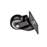 2 Inch Flat Bottom Movable Black Polyurethane (PU) Caster Light Universal Wheel 4 Sets / Set