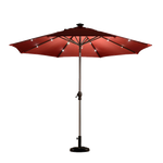 3m Outdoor Sunshade Outdoor Courtyard Sunshade Balcony Table Chair Central Pillar Umbrella With Light Wine Red (with 12.5kg Cement Base)