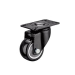 2 Inch Flat Bottom Movable Black Polyurethane (PU) Caster Light Universal Wheel 4 Sets / Set