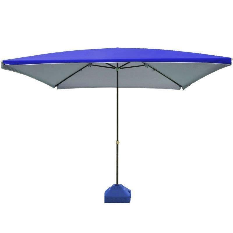 Blue 3m*3m+30l Base Large Outdoor Folding Super Large Canopy Courtyard Sun Umbrella Rectangular Umbrella Large Commercial Square Stall