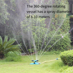 6 Pieces Garden Automatic Rotary Sprinkler 360 Degree Irrigation Lawn Garden Watering Roof Cooling Sprinkler Series + Four Taps [set]