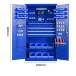 Heavy Duty Tool Cabinet Blue Inner Three Draw 2-layer Plate Mesh 1000 * 500 * 1800mm Hardware Tool Storage Cabinet Factory Workshop Storage Cabinet