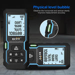 ECVV Laser Distance Meter Range Finder Portable Handle Digital Laser Measure Tool Tape Measure Area Volume Auto Level Auto Height with Bubble Level