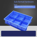 Plastic Hardware Box Parts Box Fixed Compartment Box Classified Storage Box Separated Turnover Box Screw Accessories Toolbox 2 Grids Blue (590 * 380 * 140)