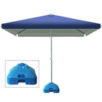 2.5m * 2.5m Outdoor Umbrella Courtyard Umbrella Sun Umbrella Large Outdoor Stall Square Sunshade Umbrella Dark Blue + Bottom Seat