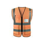 6 Pieces Multi-Pocket Reflective Clothing Breathable Reflective Vest Construction Night Working Vest - Orange Free Size