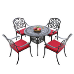 Outdoor Table And Chair Balcony Table And Chair Combination Leisure Iron Casting Aluminum Table And Chair Set Garden Courtyard One Table And Four Chairs